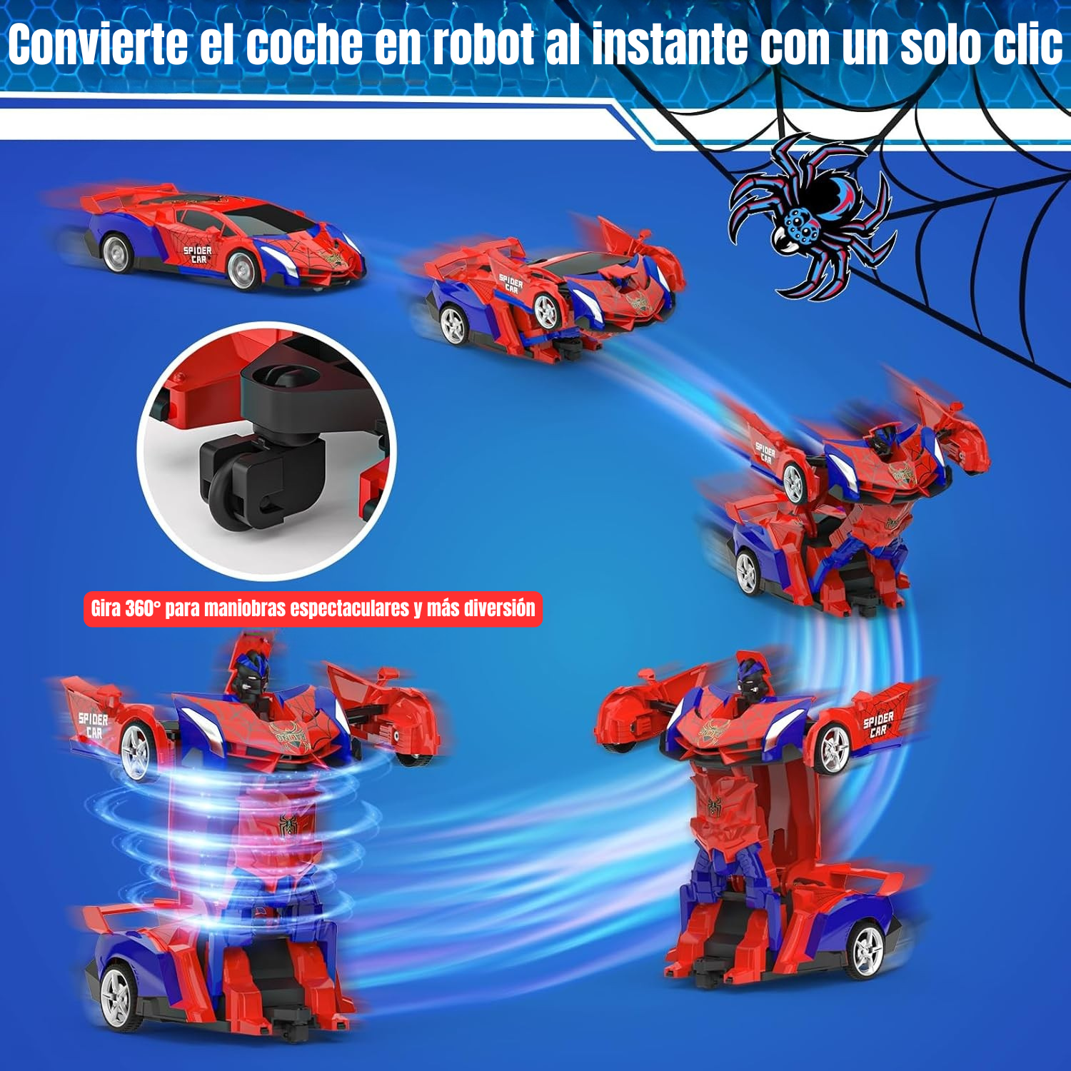 SpiderBot RC™ – Coche Teledirigido que se Transforma en Robot