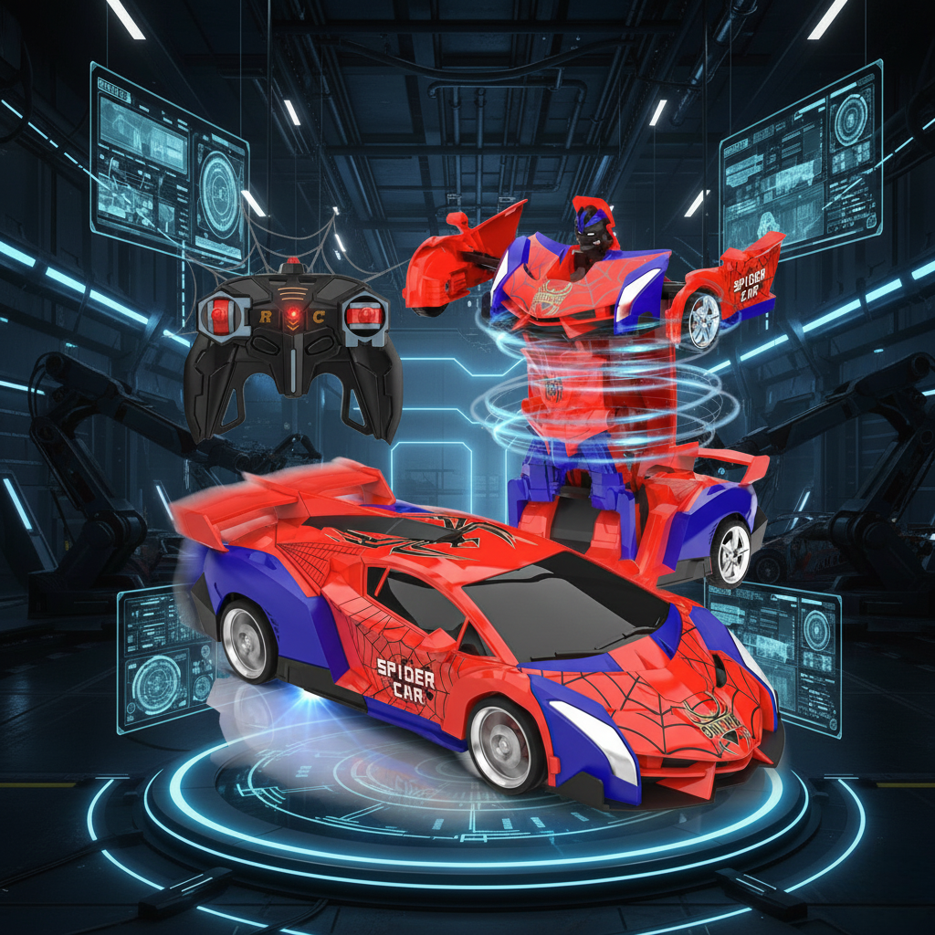 SpiderBot RC™ – Coche Teledirigido que se Transforma en Robot