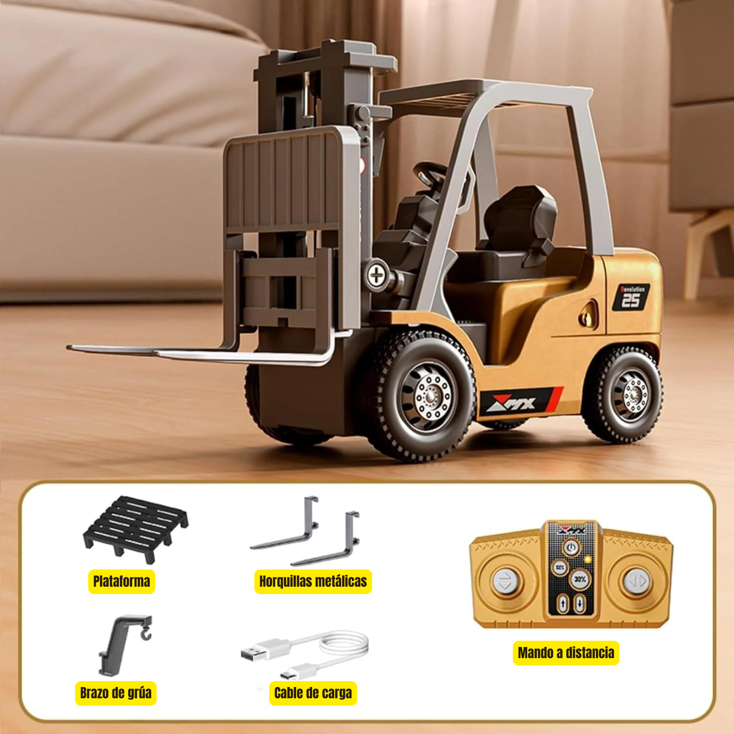 MiniWorks RC™ – Excavadora, Camión y Carretilla Teledirigidos