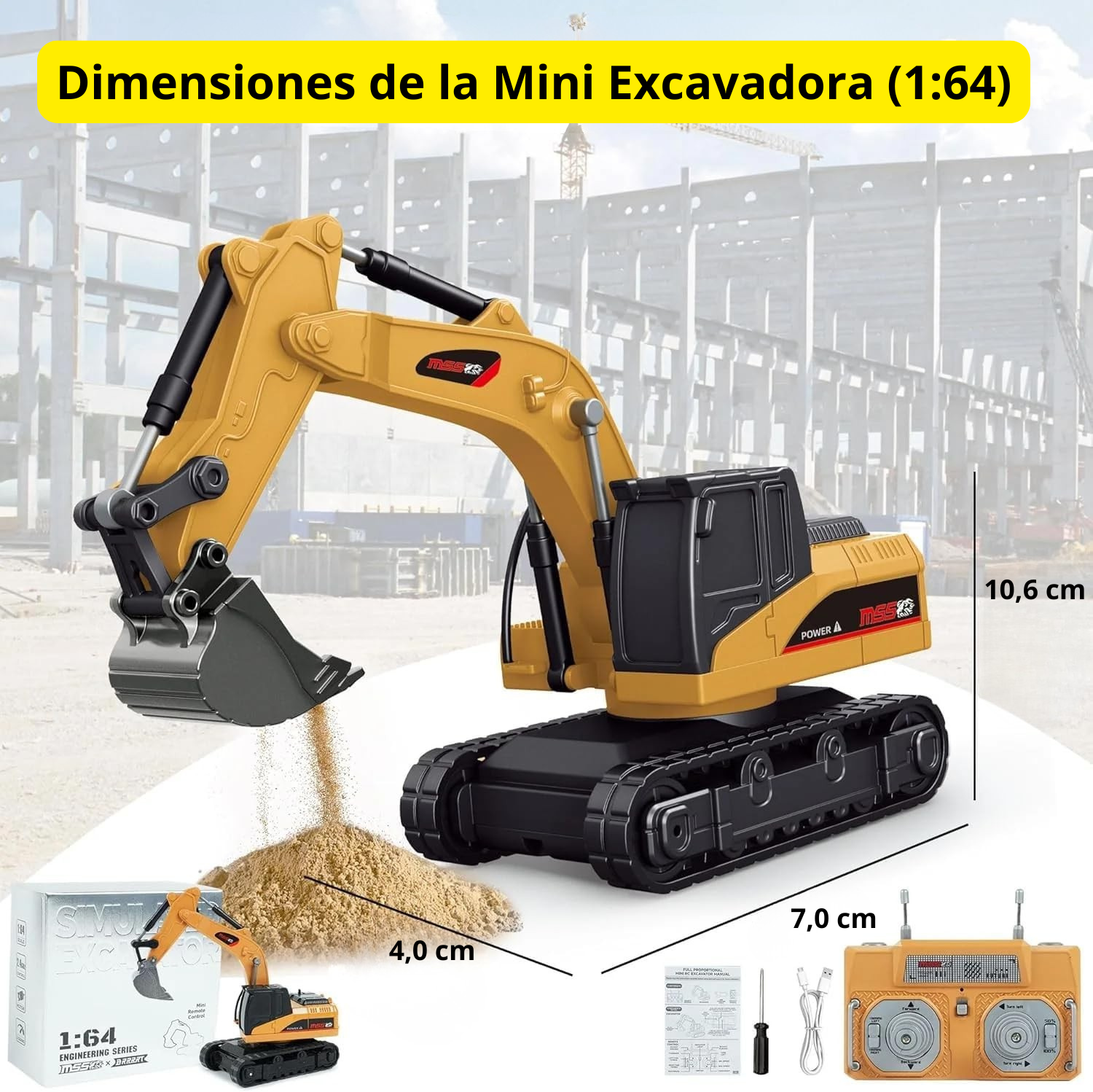 MiniWorks RC™ – Excavadora, Camión y Carretilla Teledirigidos