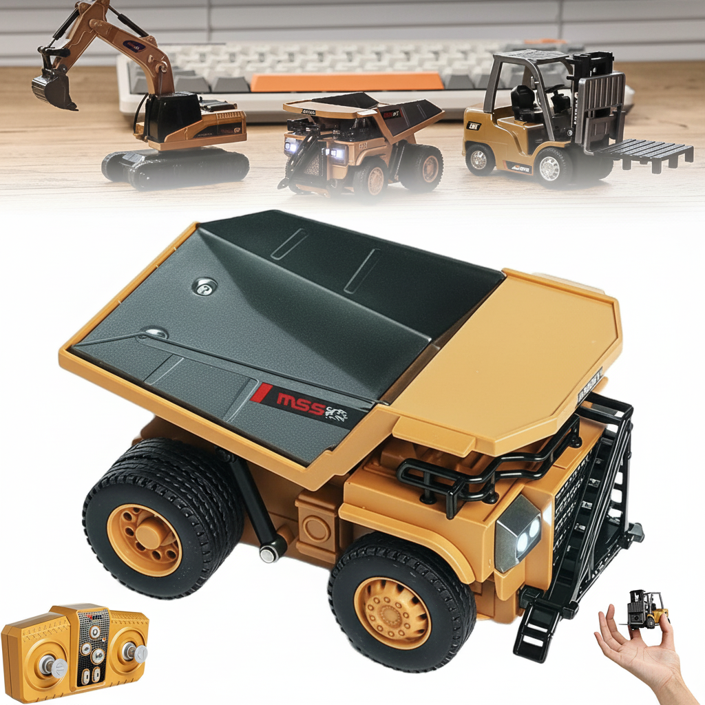 MiniWorks RC™ – Excavadora, Camión y Carretilla Teledirigidos